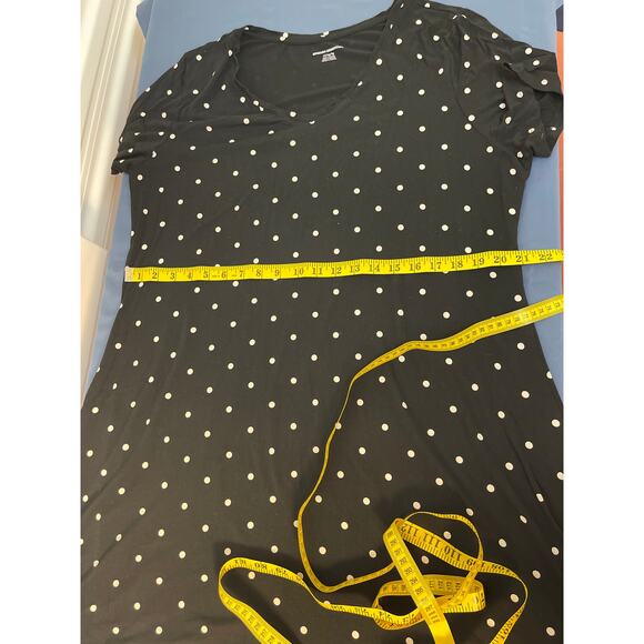 Amazon Essentials Short Sleeve Crewneck Polka Dot Midi Dress Black/White XL - Picture 8 of 9